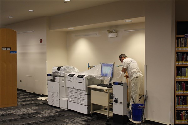 Painting the existing copier/printer alcove